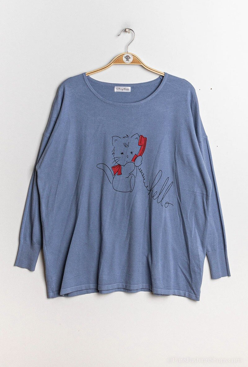 Plus Size Printed knit sweater