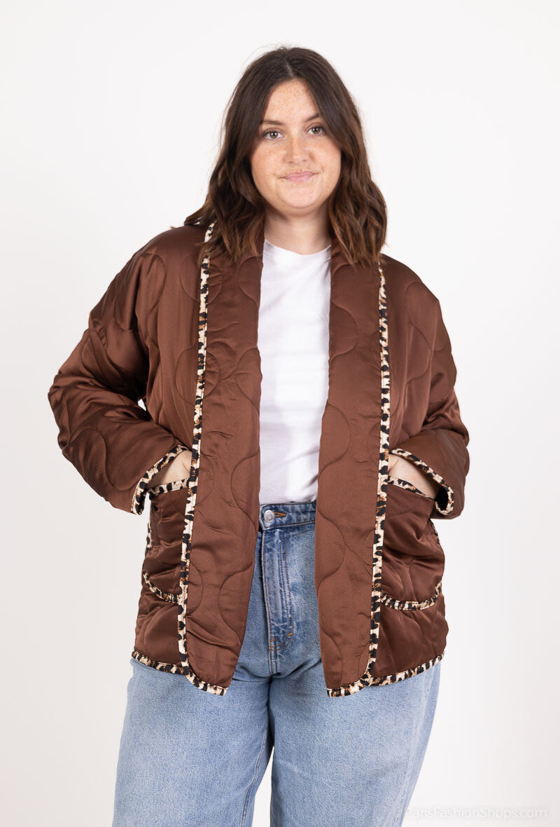 Thin printed V-neck sweater i Stor Storlek