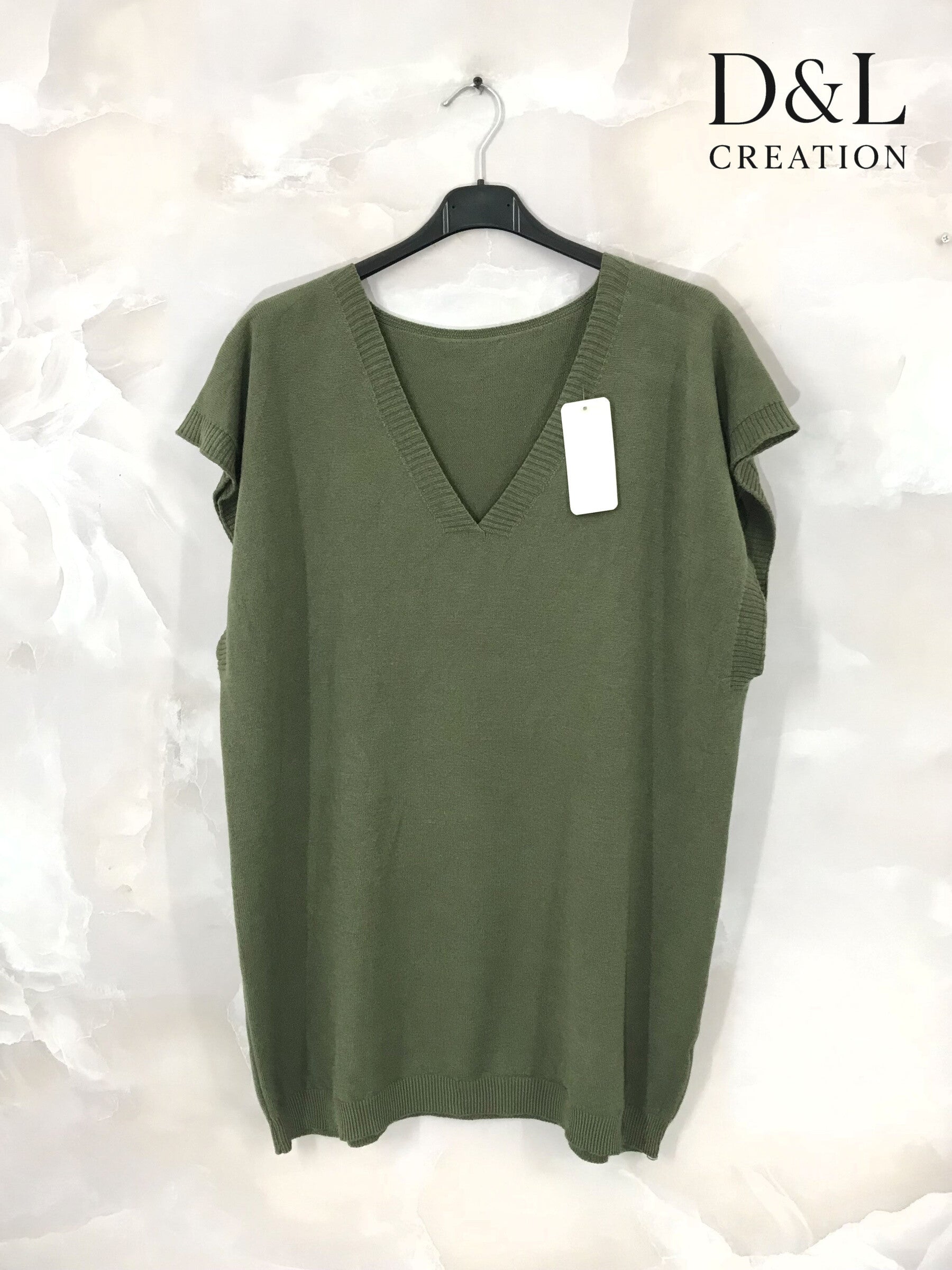 Plus Size Short-sleeved knit sweater size 38 to 50