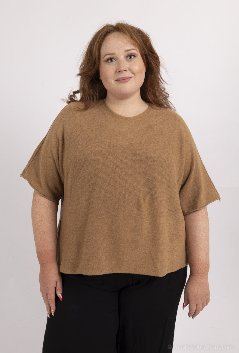 Oversized cropped sweater i Plus Size