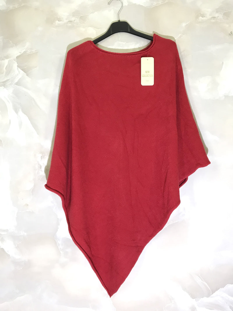 Enfärgad asymmetrisk poncho-tröja i plus size