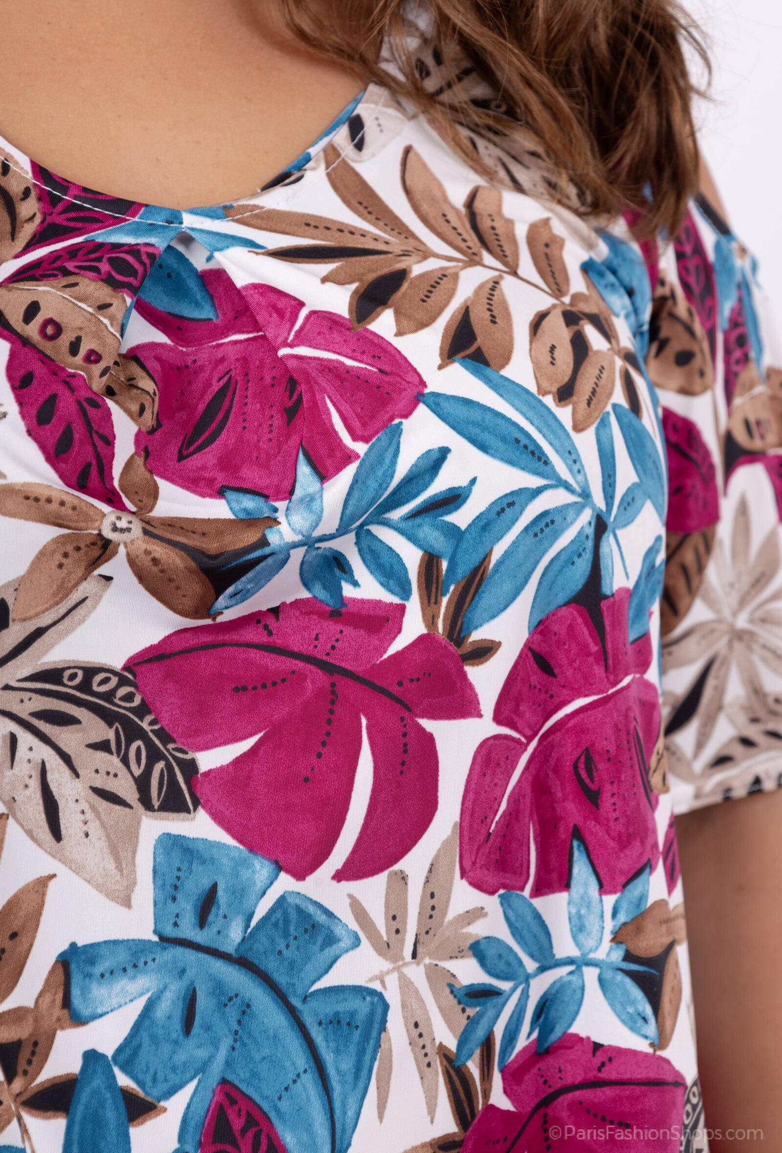 Korsad ryggtunika i plus size – REF:H5135-1, 85 cm