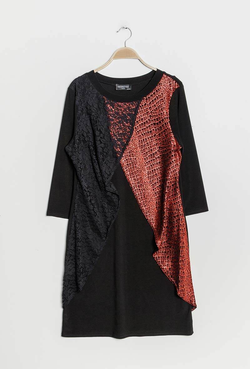 Dress with shiny detail i Stor Storlek