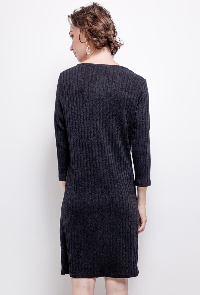 Check bi-material dress i Stor Storlek