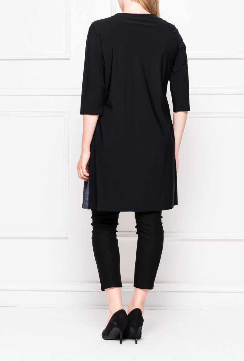 Bimaterial Klänning i Stor Storlek