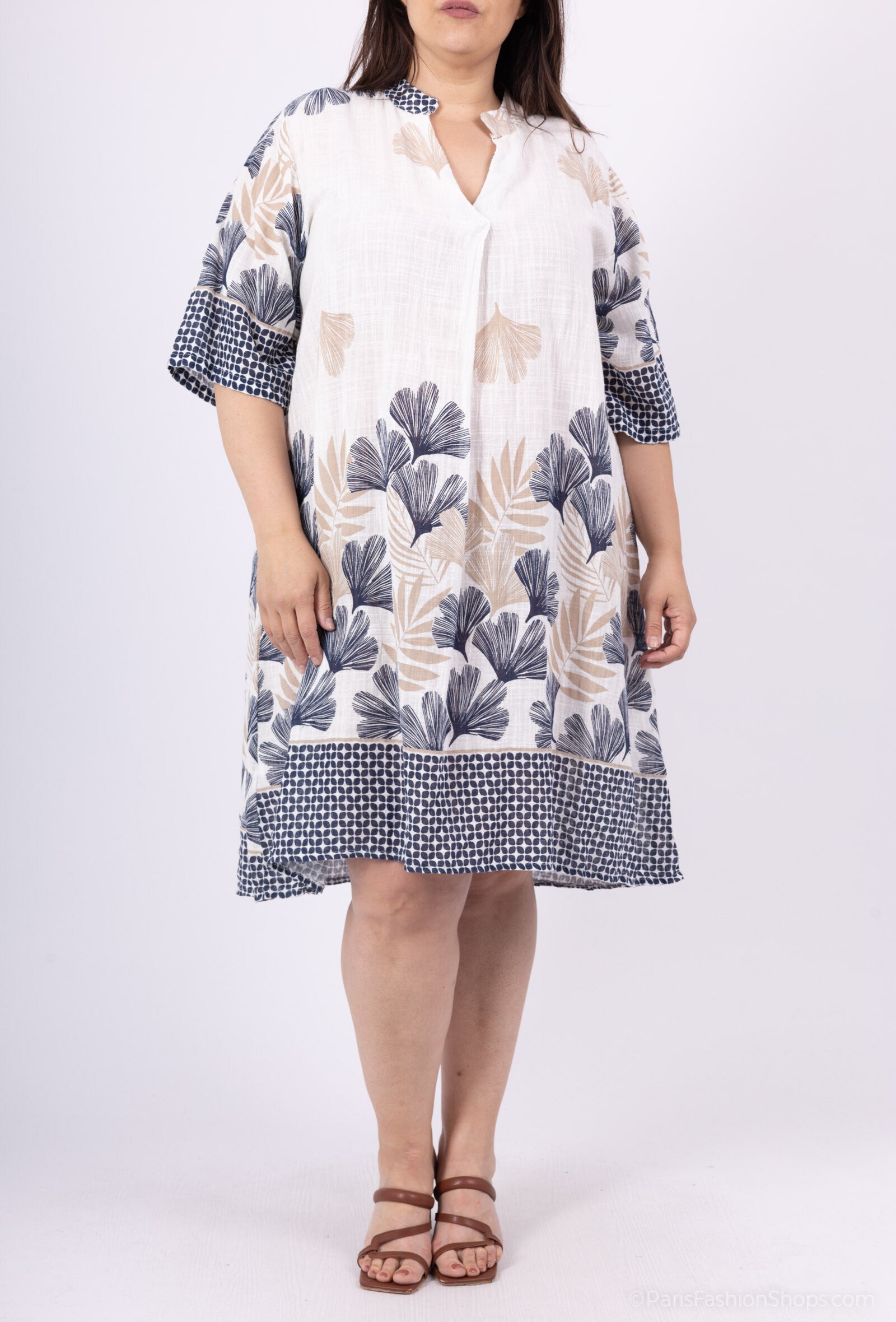 Plus Size T38 T50 Flower Flower Flower Dressing Dress