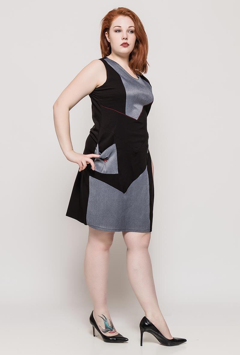 Kjol med färgblock i stor storlek