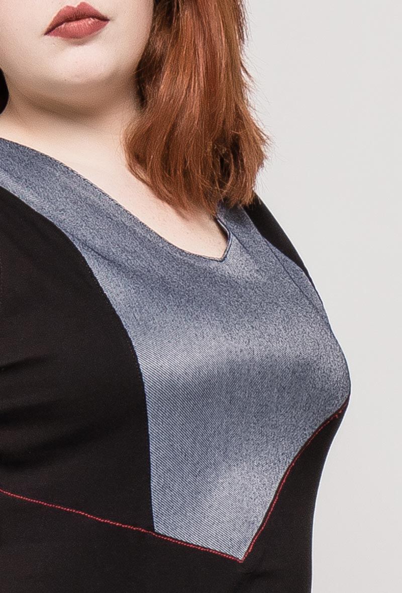 Kjol med färgblock i stor storlek