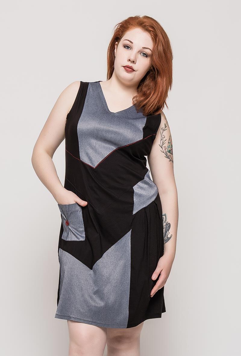 Kjol med färgblock i stor storlek