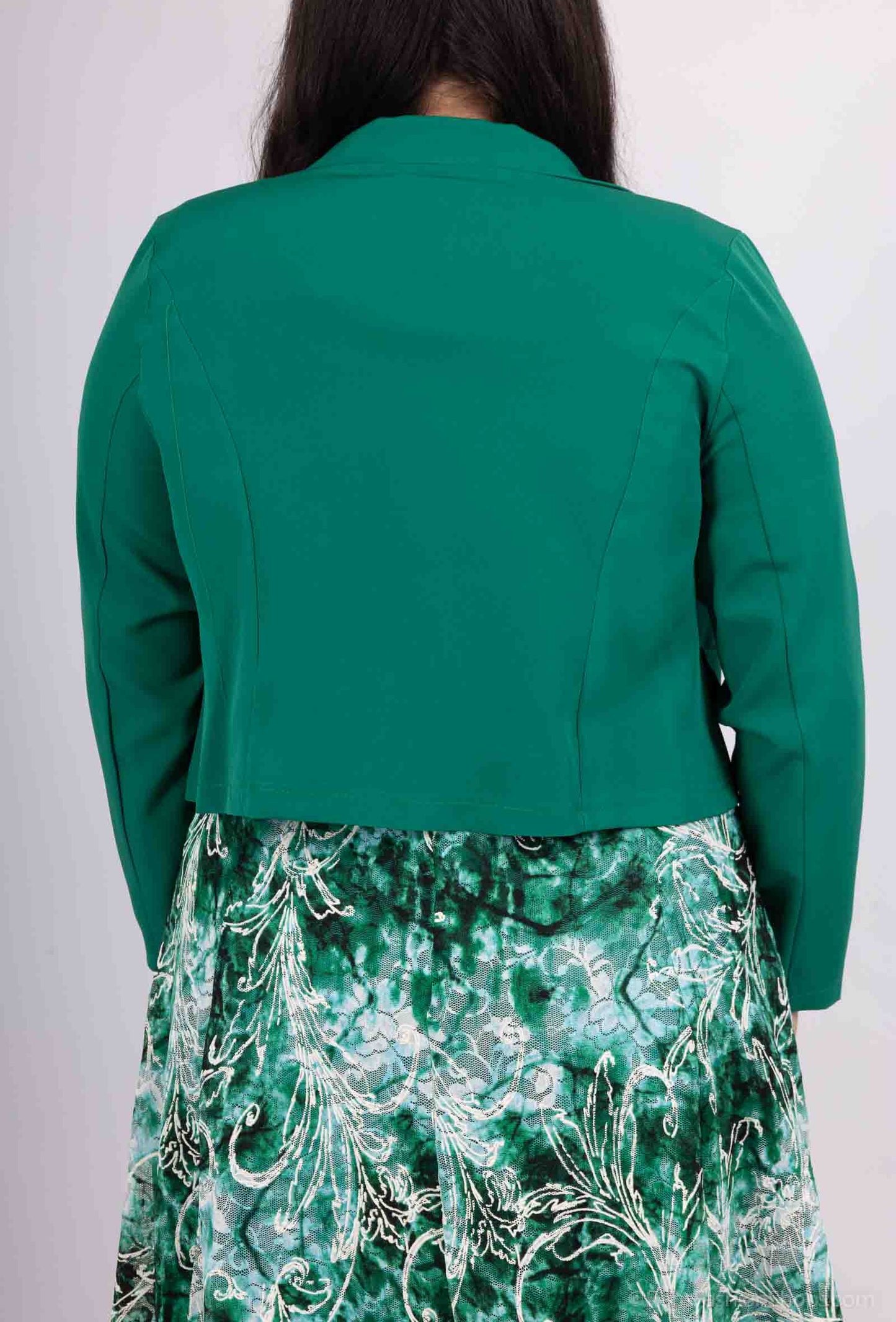 Plus Size Flared Lace Dress with Jacket Set
