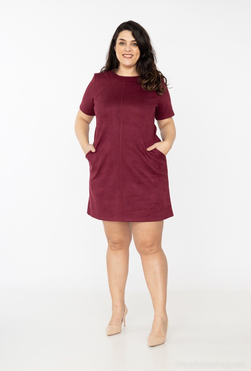 Suede dress i Stor Storlek