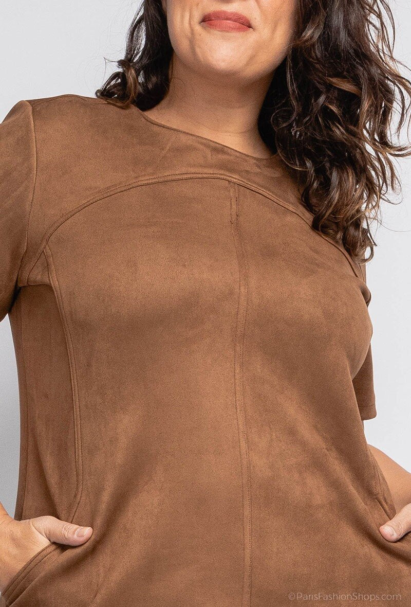 Suede dress i Stor Storlek