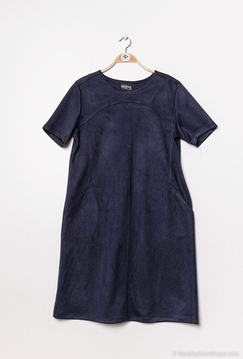 Suede dress i Stor Storlek