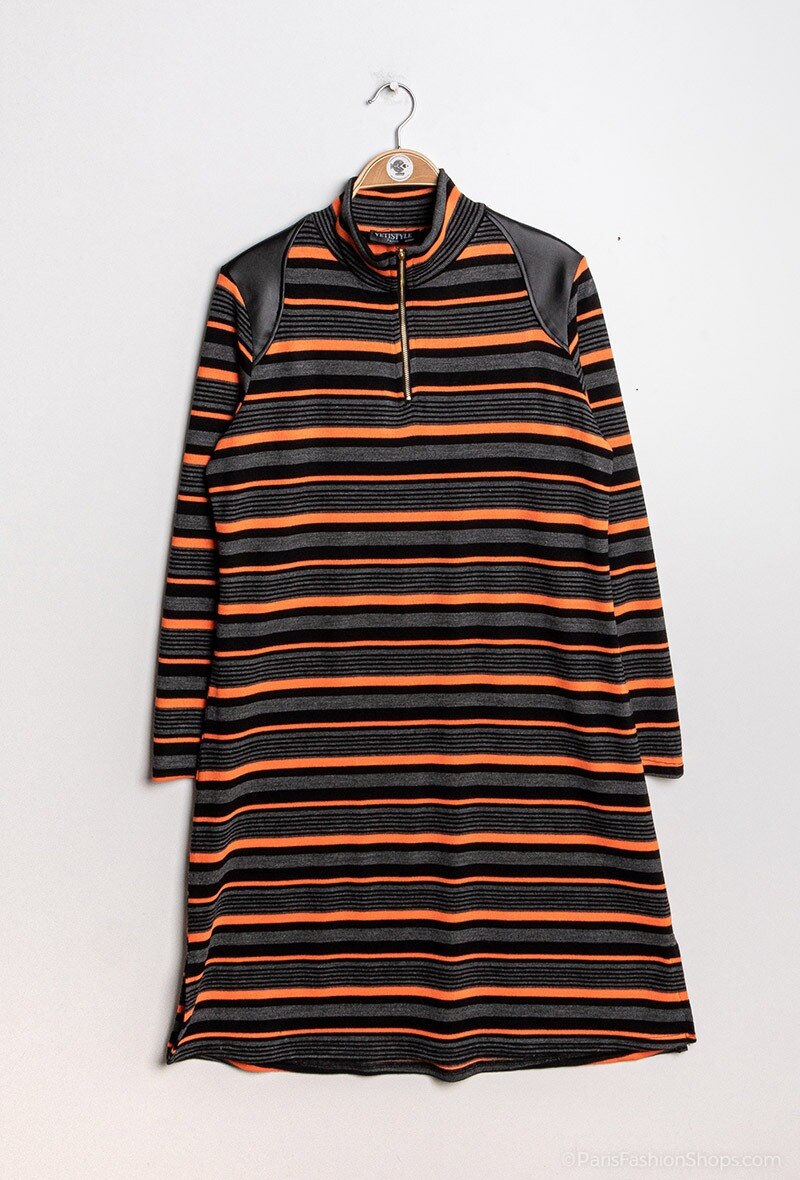 Plus Size Striped knit dress