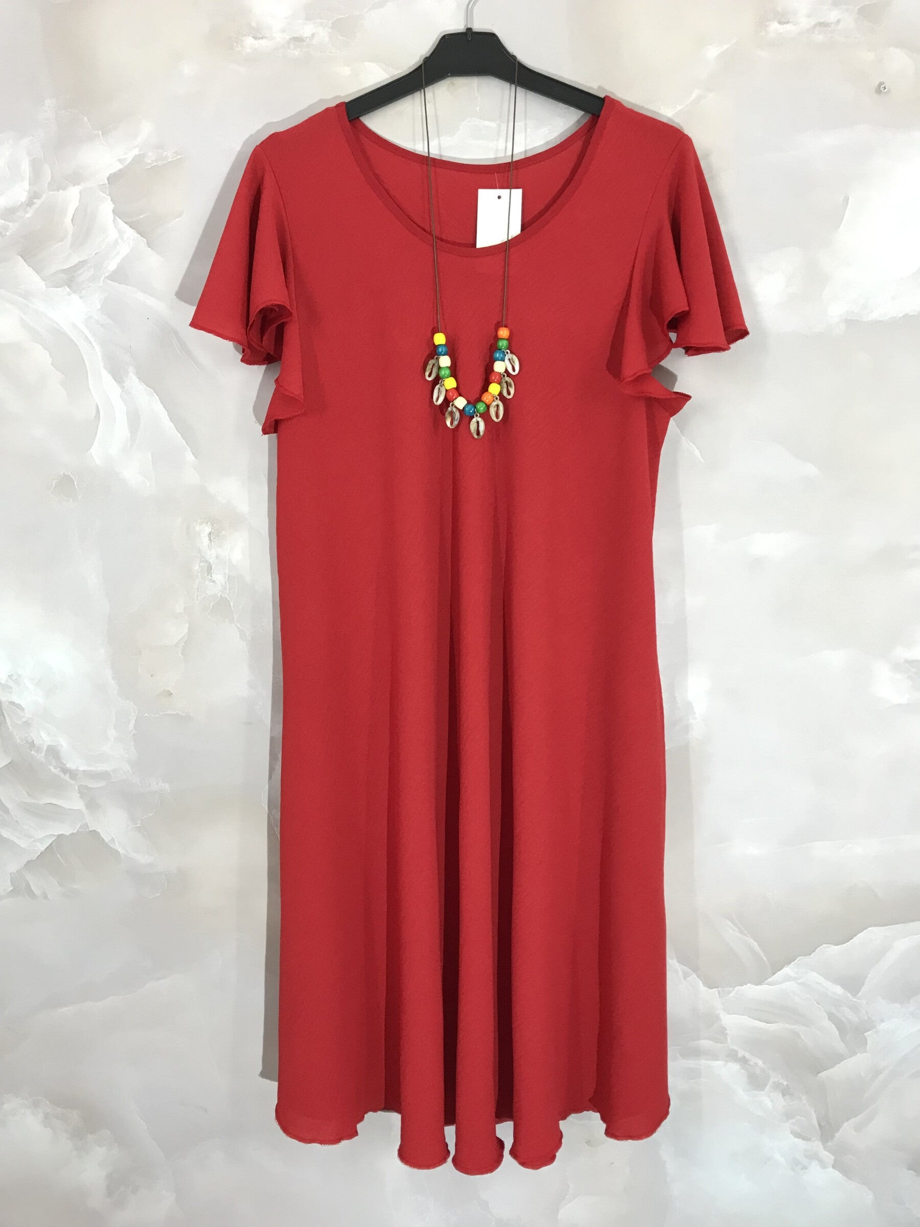Plus Size Large flared waist dress with fluffy sleeves T38 to T52