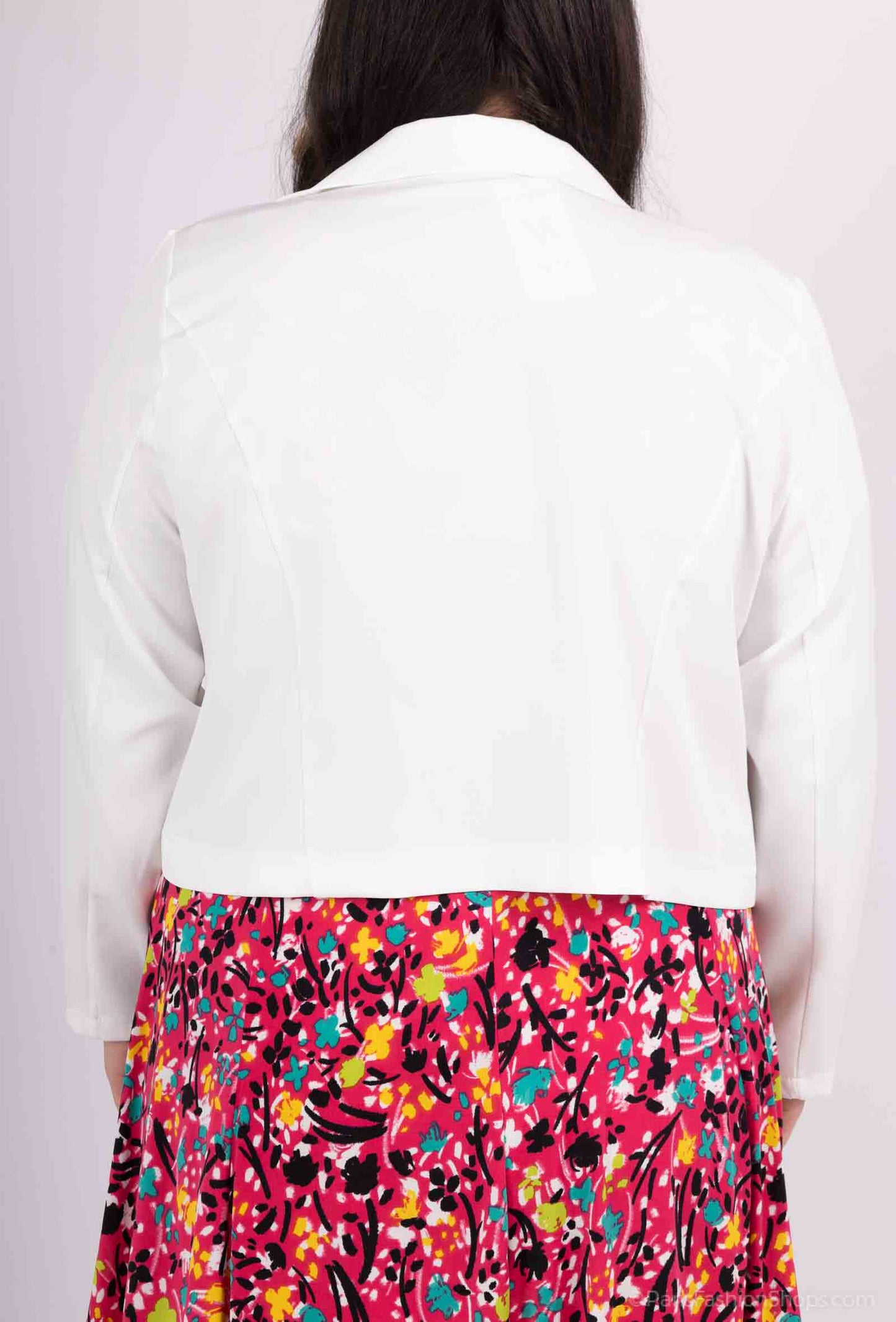 Plus Size Tryckt Klänning med Bolero Jacka