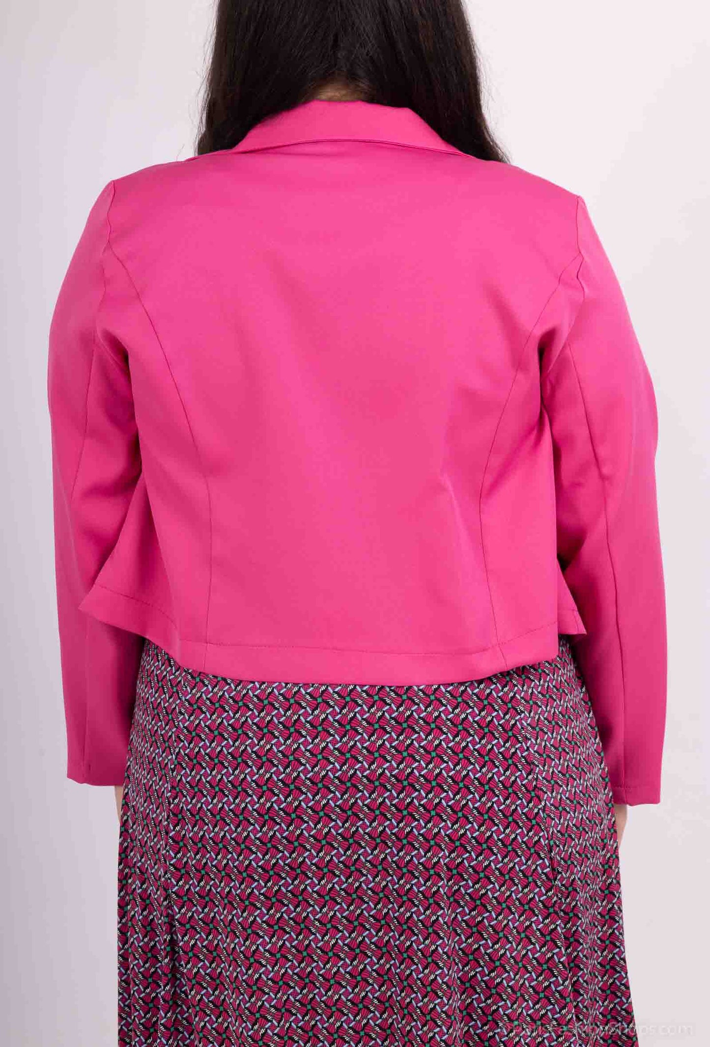 Plus Size Flared Printed Dress with Jacket
