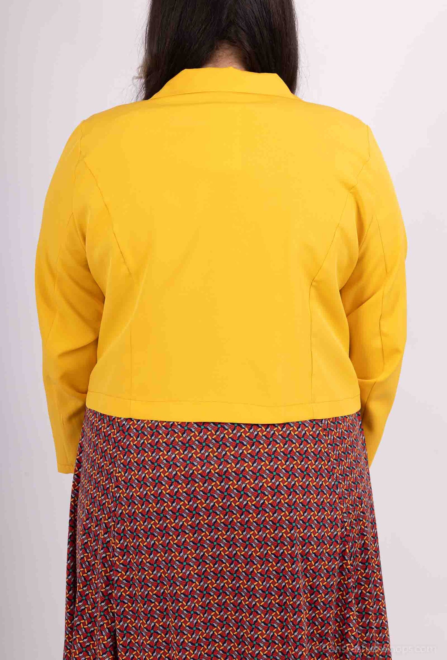 Plus Size Flared Printed Dress with Jacket