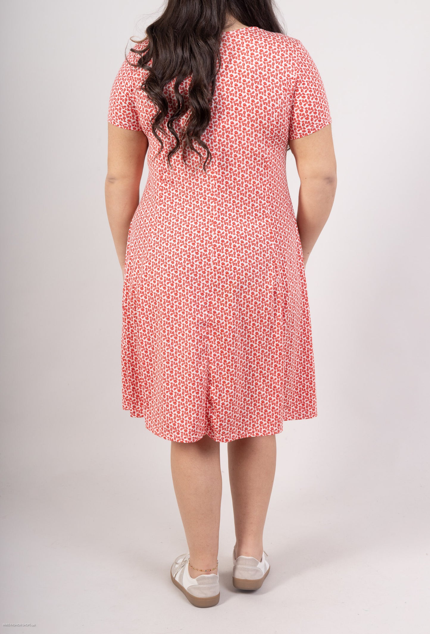 Plus Size Utställd Mönstrad Klänning