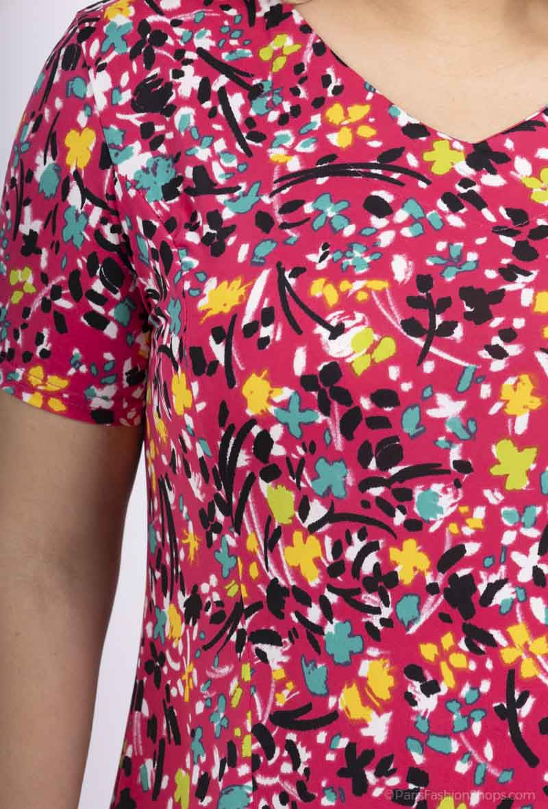 Flared printed dress i Stor Storlek