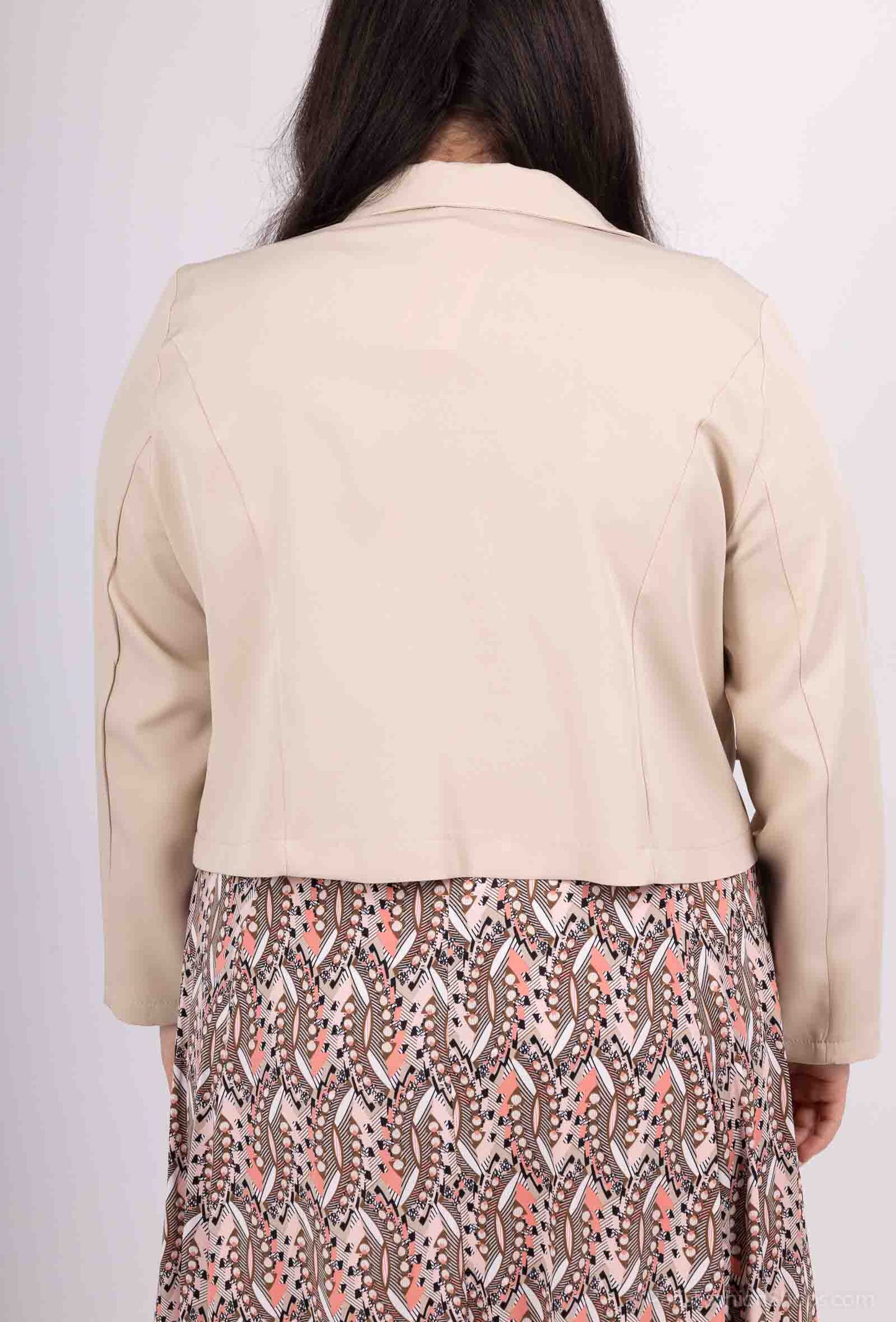 Plus Size Vase Printed Dress with Jacket