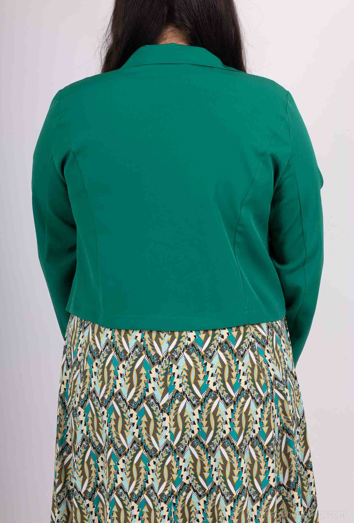 Plus Size Vase Printed Dress with Jacket