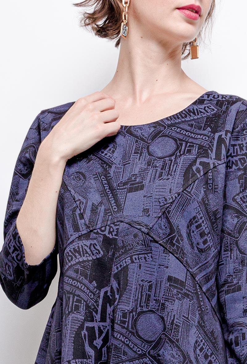 Printed Dress i Plus Size