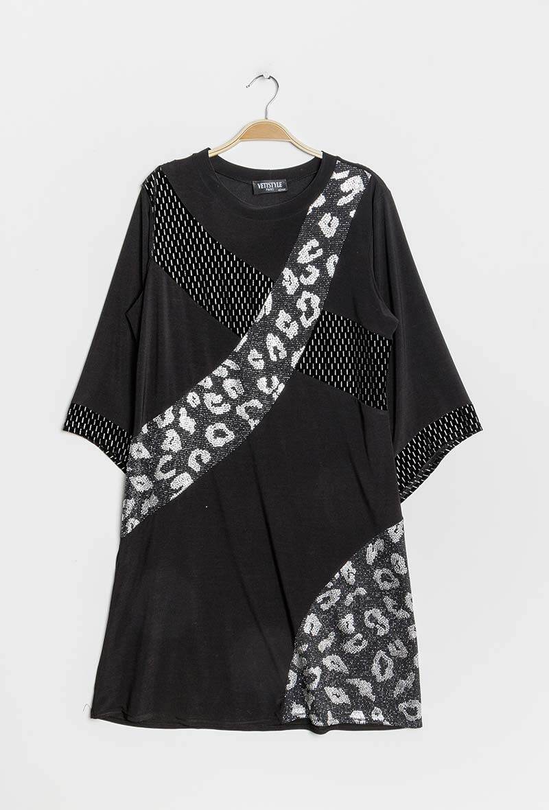 Leopard shiny dress i Stor Storlek - För den stiliga plus size kvinnan