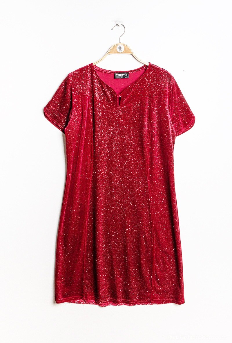 Sparkly velvet dress i Stor Storlek