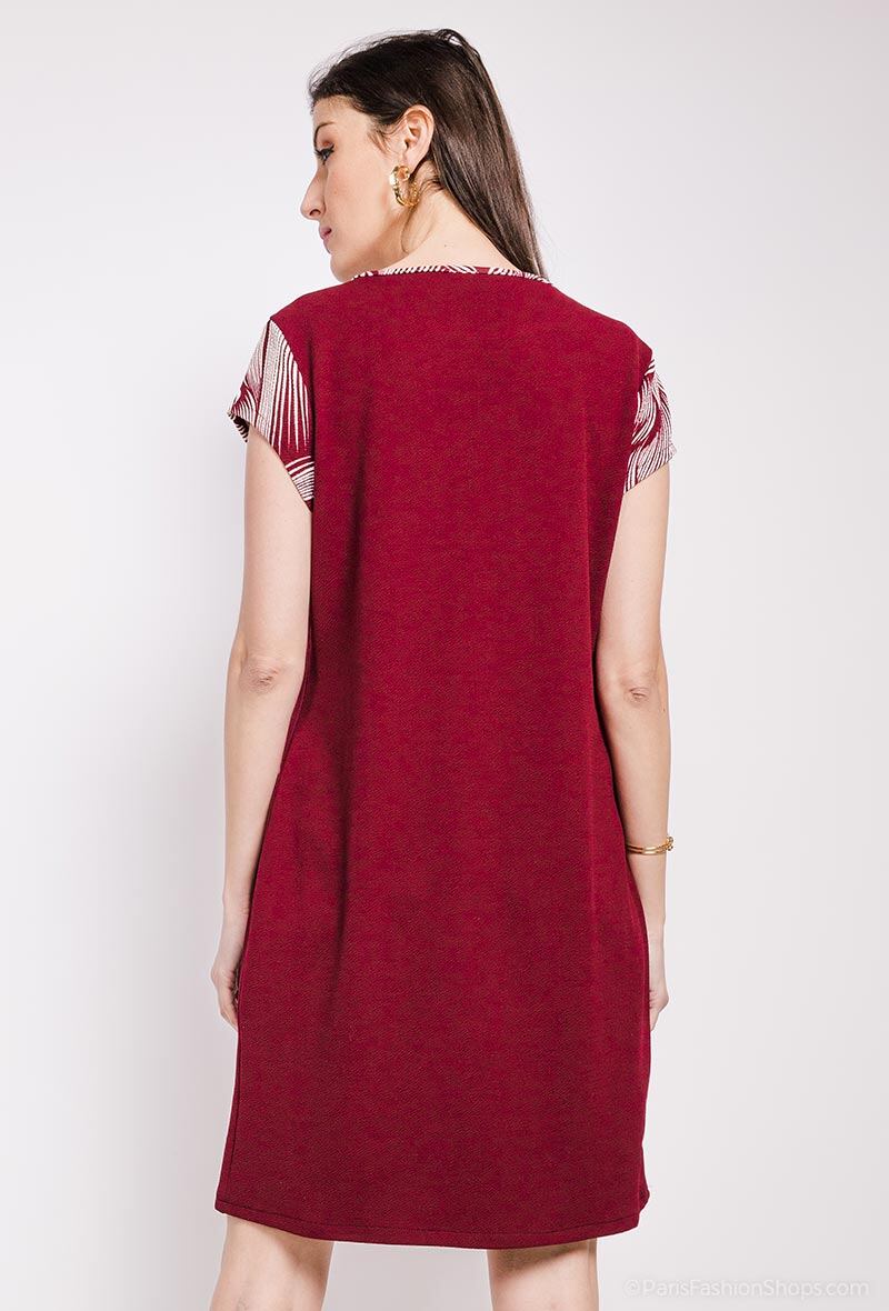 Tryckta stretchklänning i Stor Storlek