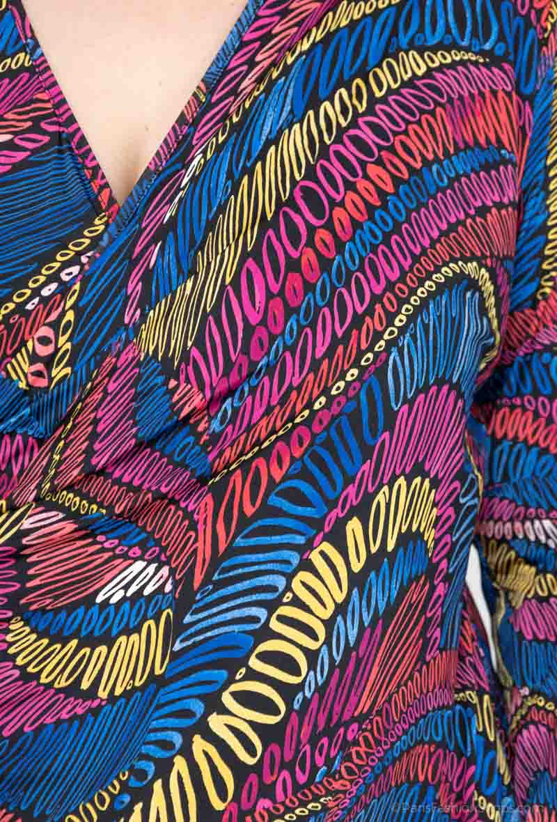 Printed wrap tunic dress i Stor Storlek