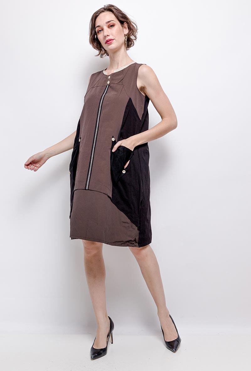 Zipped dress i Stor Storlek