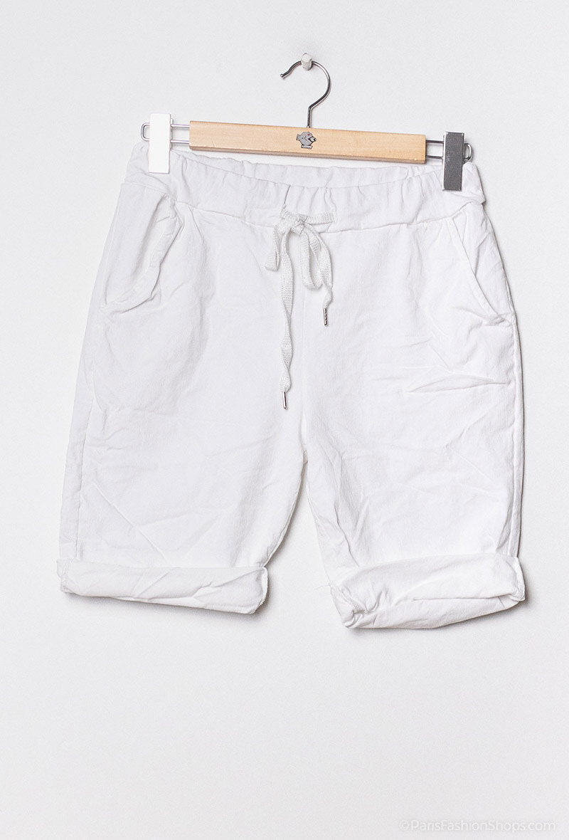 Plus Size Enfärgade Shorts med Spets