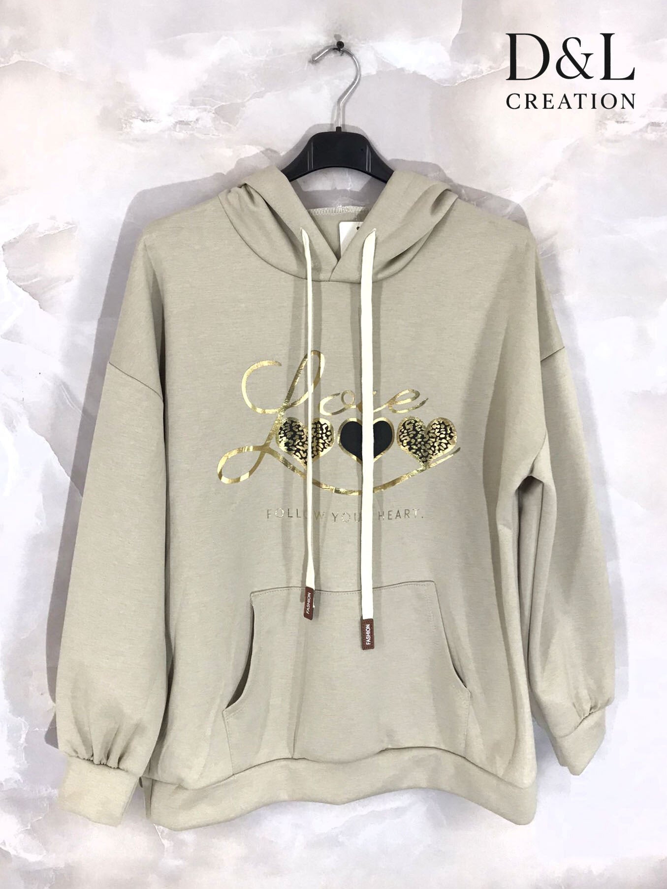 Soft LOVE hoodie i storlekarna 38 till 48 | Plus Size