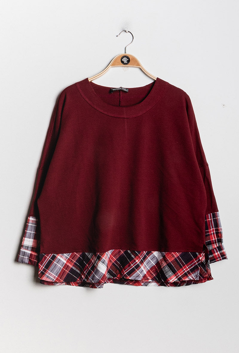 Bi-material sweatshirt i Stor Storlek