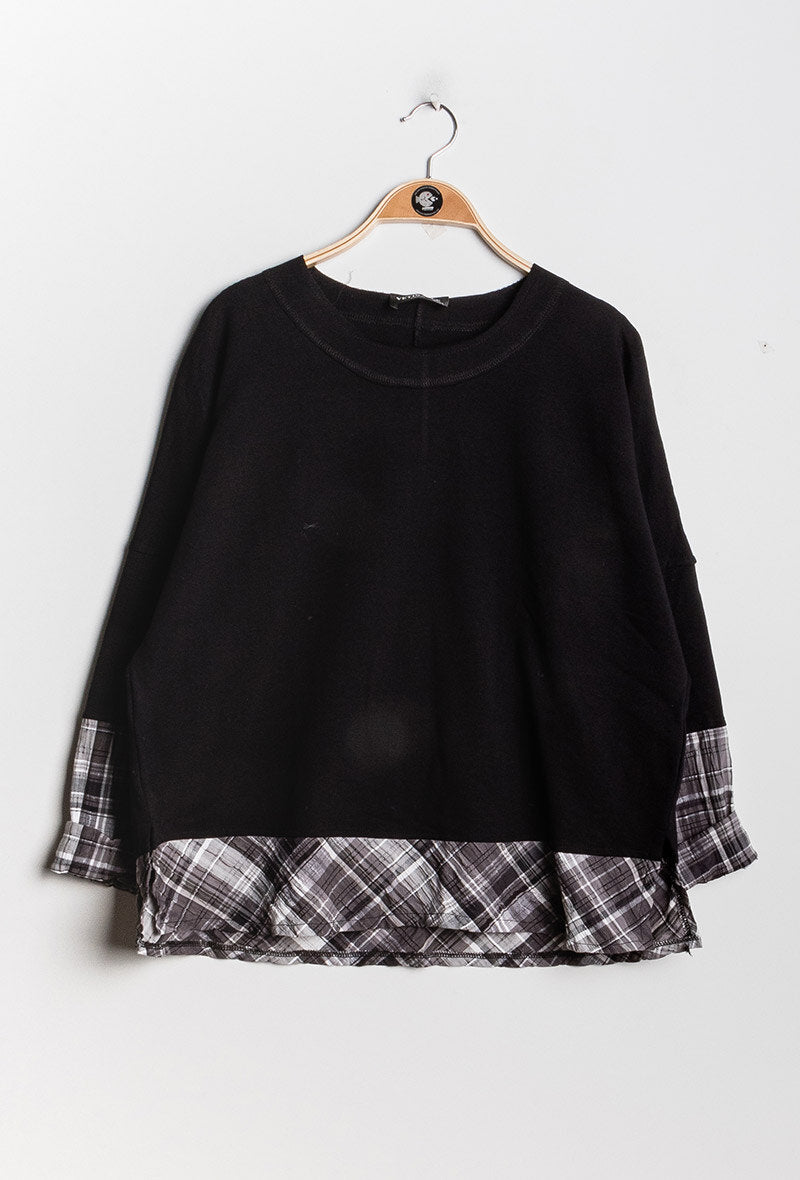 Bi-material sweatshirt i Stor Storlek