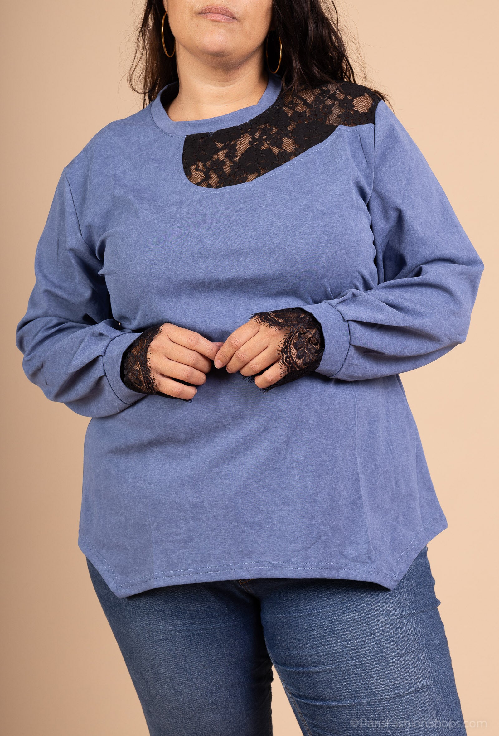 Plus size sweatshirt i Stor Storlek