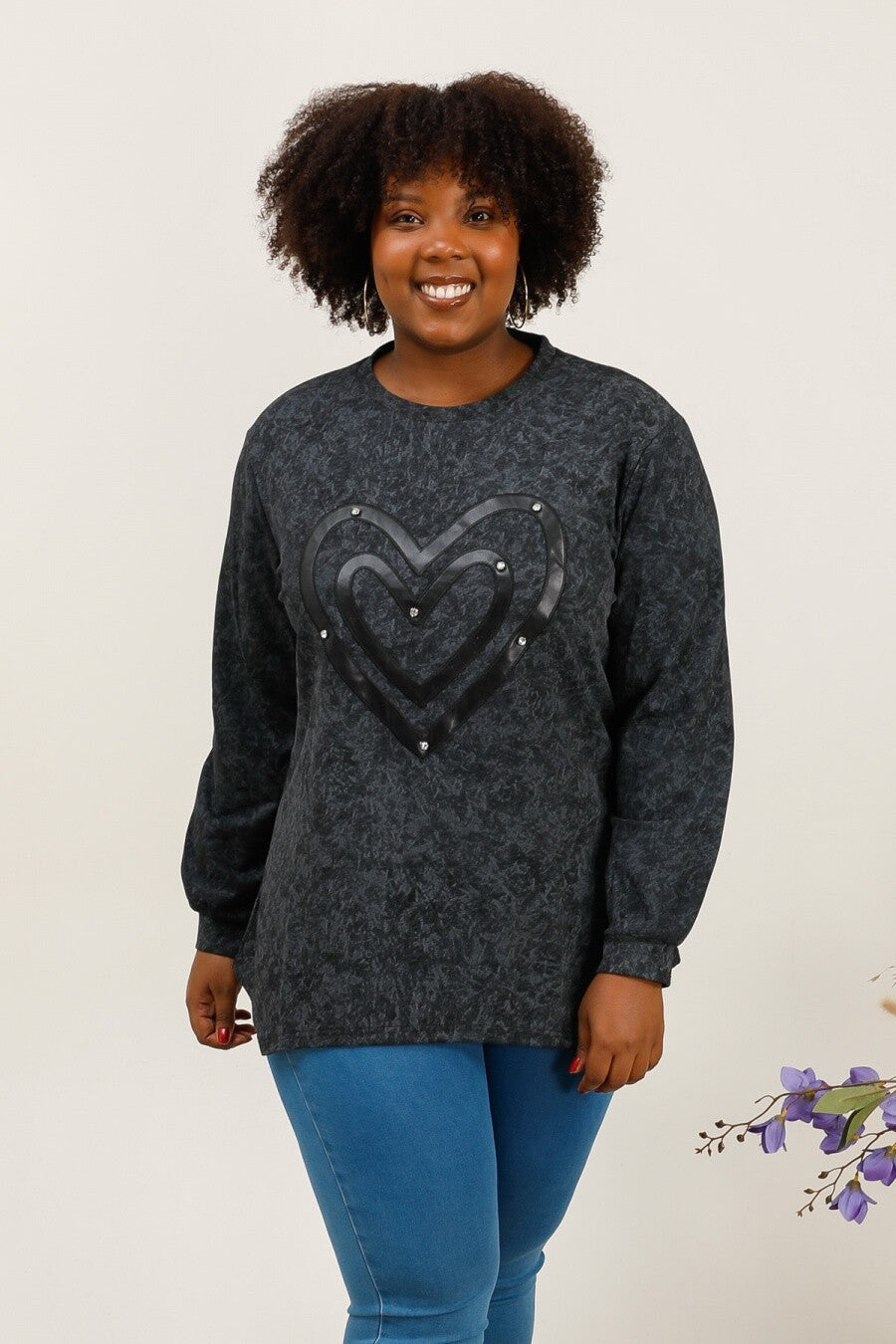 Plus size sweatshirt i Stor Storlek