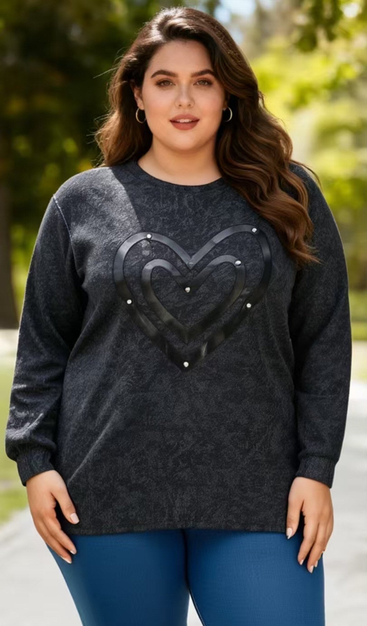 Plus size sweatshirt i Stor Storlek