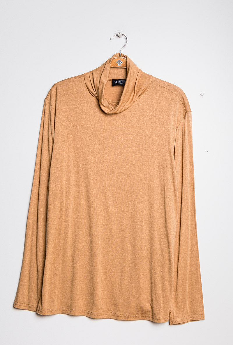 Turtleneck t-shirt i Stor Storlek