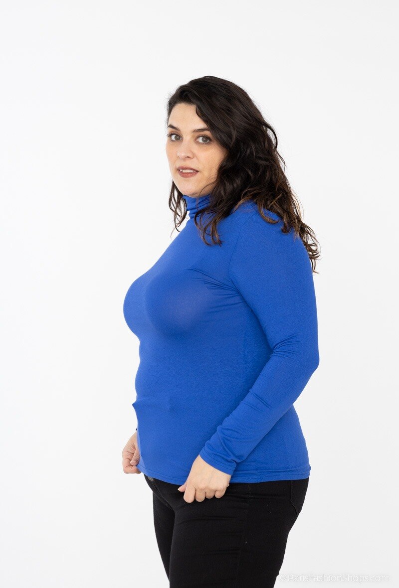 Turtleneck t-shirt i Stor Storlek