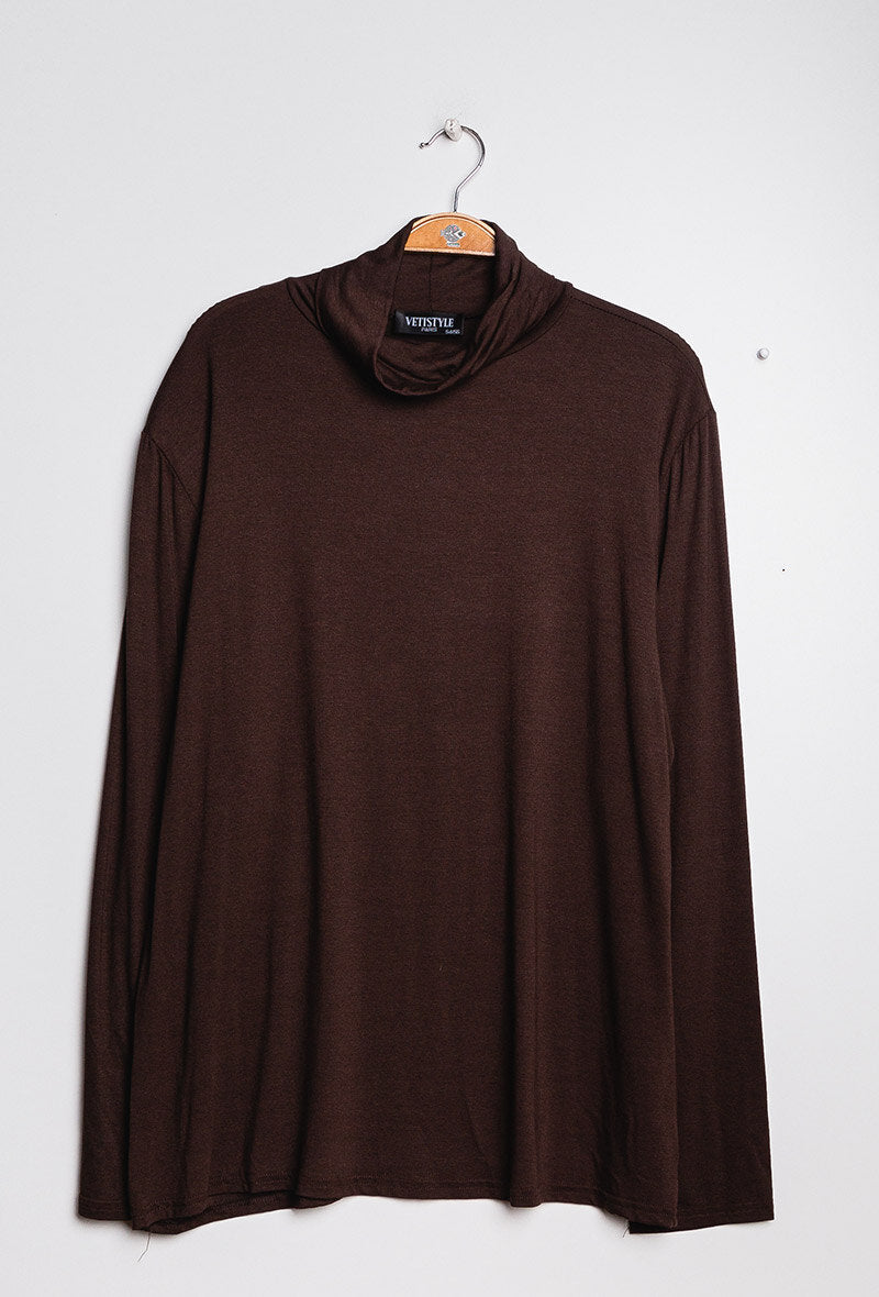 Turtleneck t-shirt i Stor Storlek