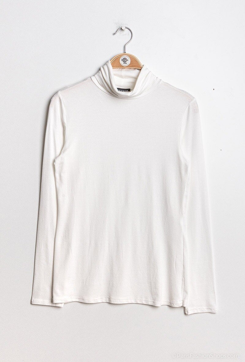 Turtleneck t-shirt i Stor Storlek