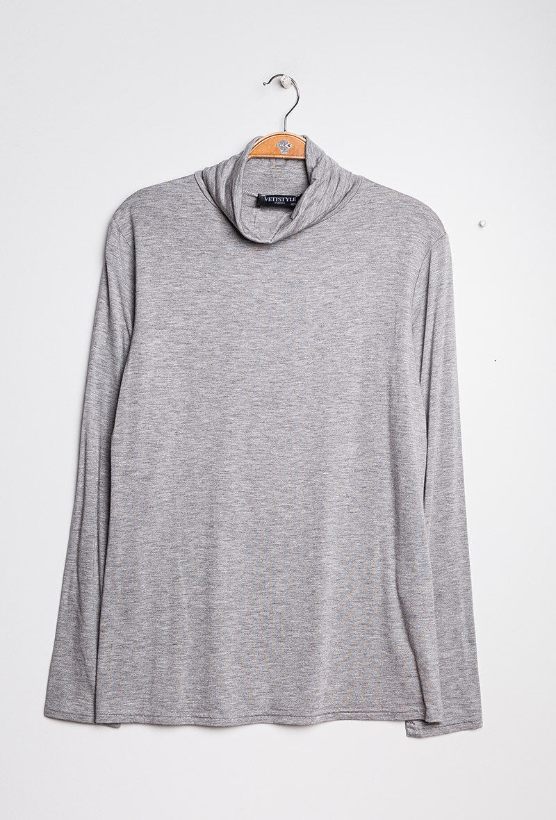 Turtleneck t-shirt i Stor Storlek