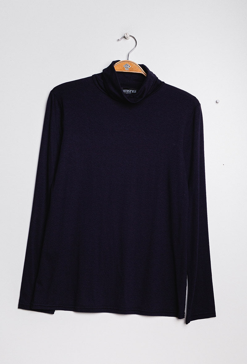 Turtleneck t-shirt i Stor Storlek