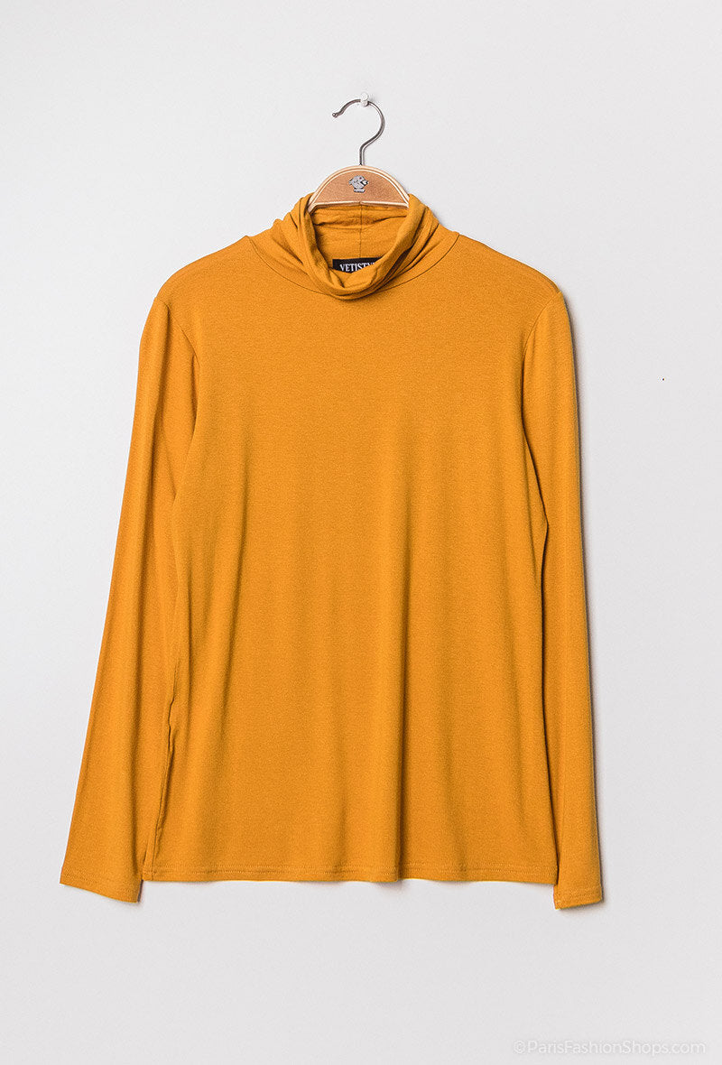 Turtleneck t-shirt i Stor Storlek