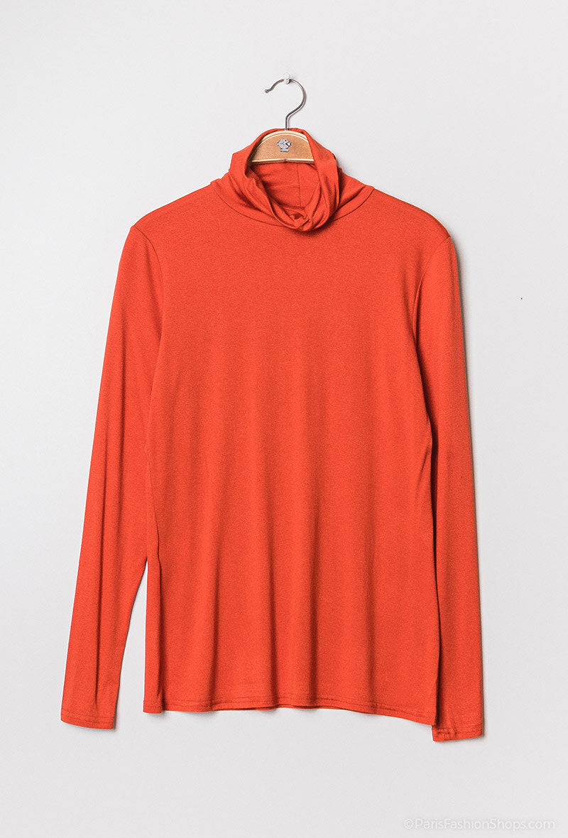 Turtleneck t-shirt i Stor Storlek