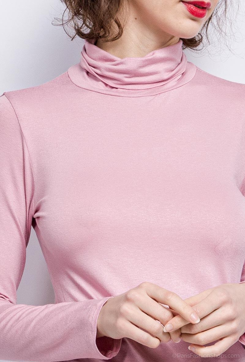 Turtleneck t-shirt i Stor Storlek