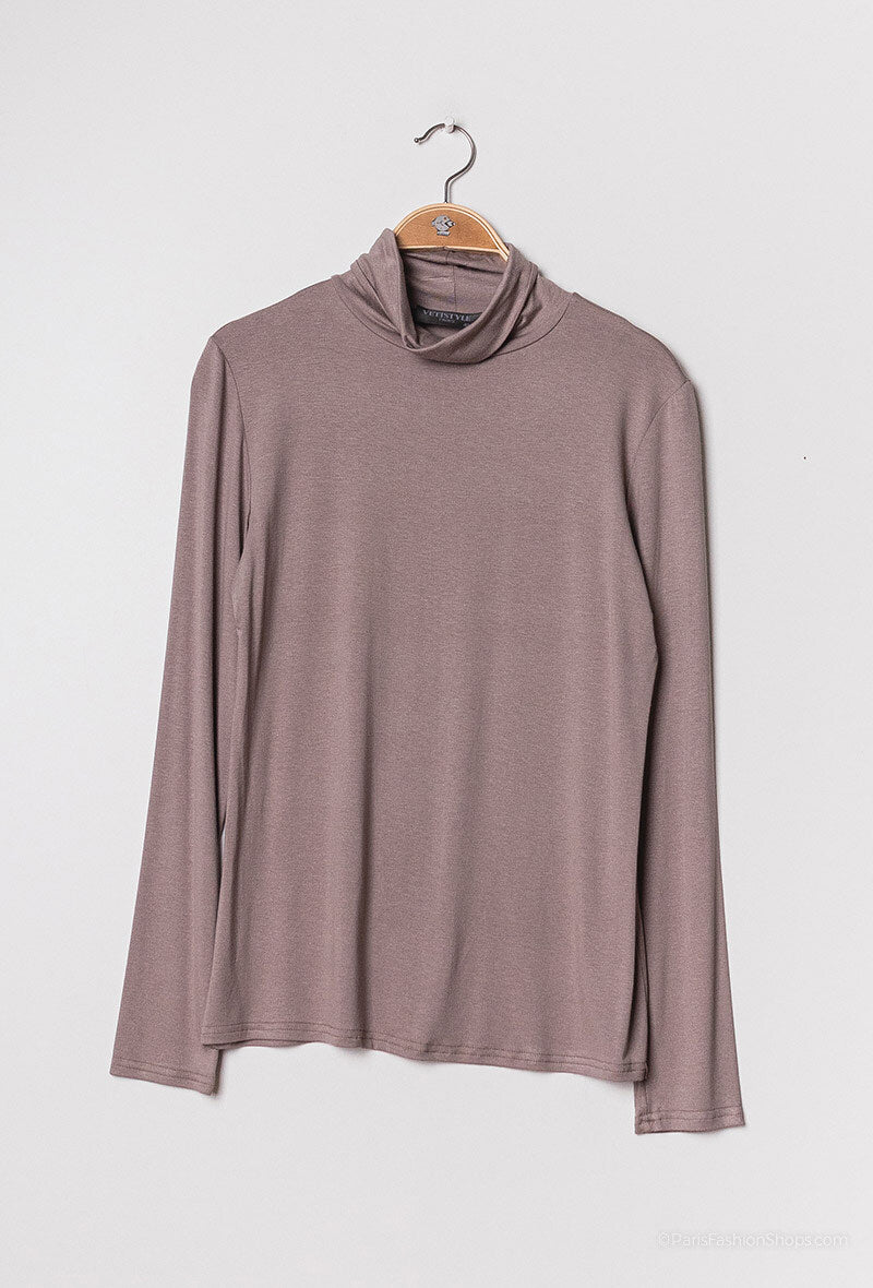 Turtleneck t-shirt i Stor Storlek