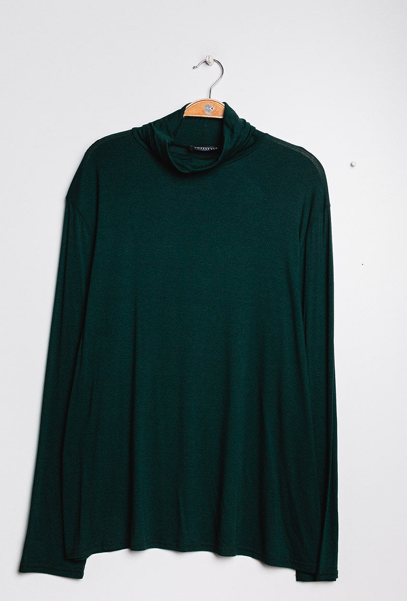 Turtleneck t-shirt i Stor Storlek